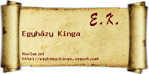 Egyházy Kinga névjegykártya